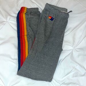 Aviator Nation 5 Stripe Gray Sweatpants